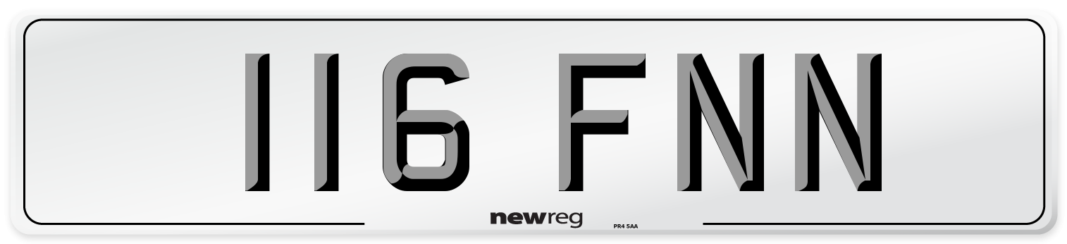 116 FNN Number Plate from New Reg